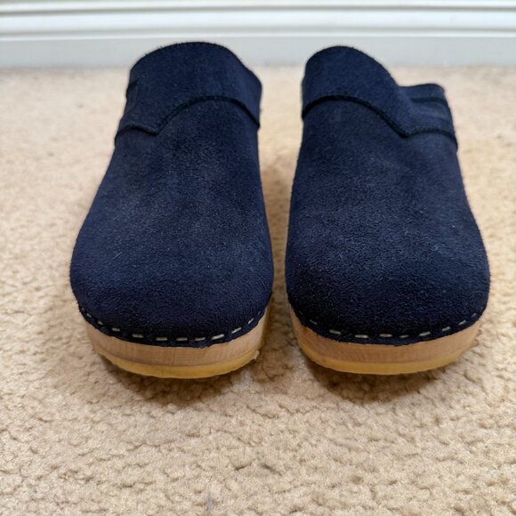 Skandals Swedish Clogs Size 42 US 10.5 Blue Suede Mule Slip On Casual - Picture 3 of 11